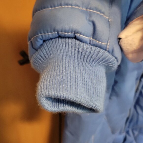 Vintage Pierre Cardin Baby Snowsuit Blue Size 18 Nylon Polyester Cotton Blend Wi - Picture 4 of 7